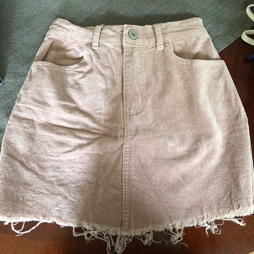 Brandy Melville Light Pink Corduroy Skirt (00)